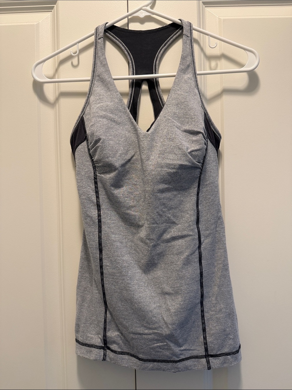 lululemon athletica Gray and Black Racerback Support Tank